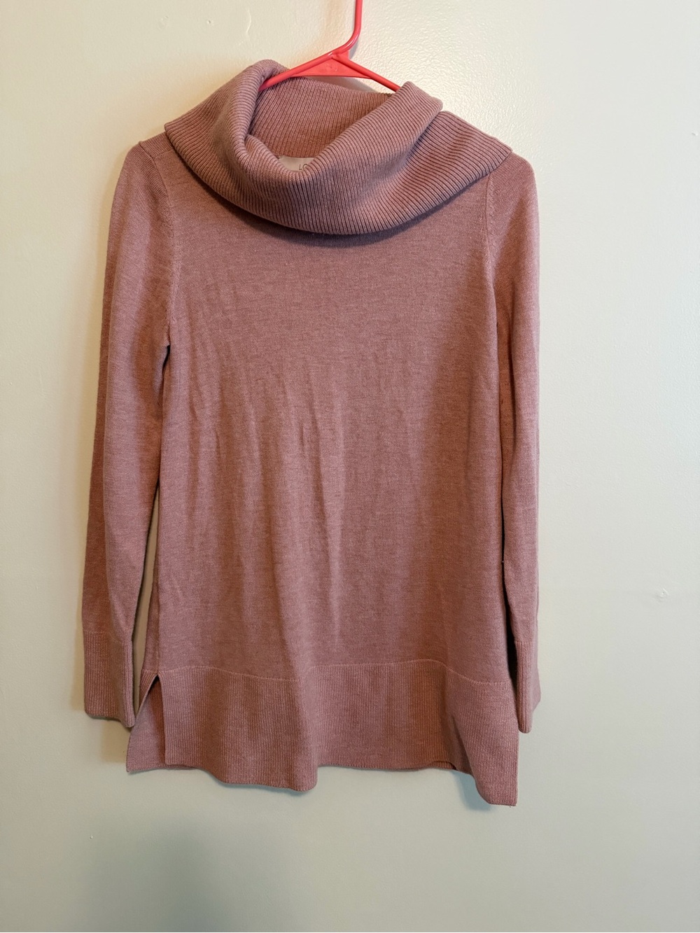 LOFT Dusty Rose Cowl Neck Tunic Sweater